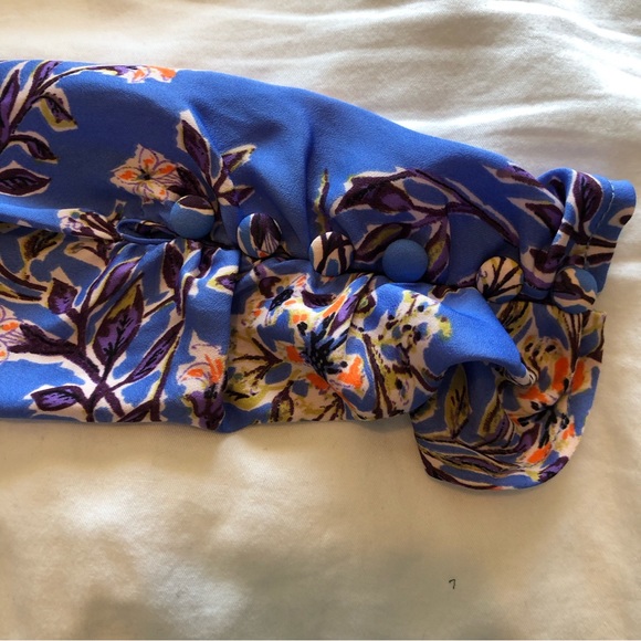 Free People Printed Santiago Blouse in Blue - Picture 12 of 12